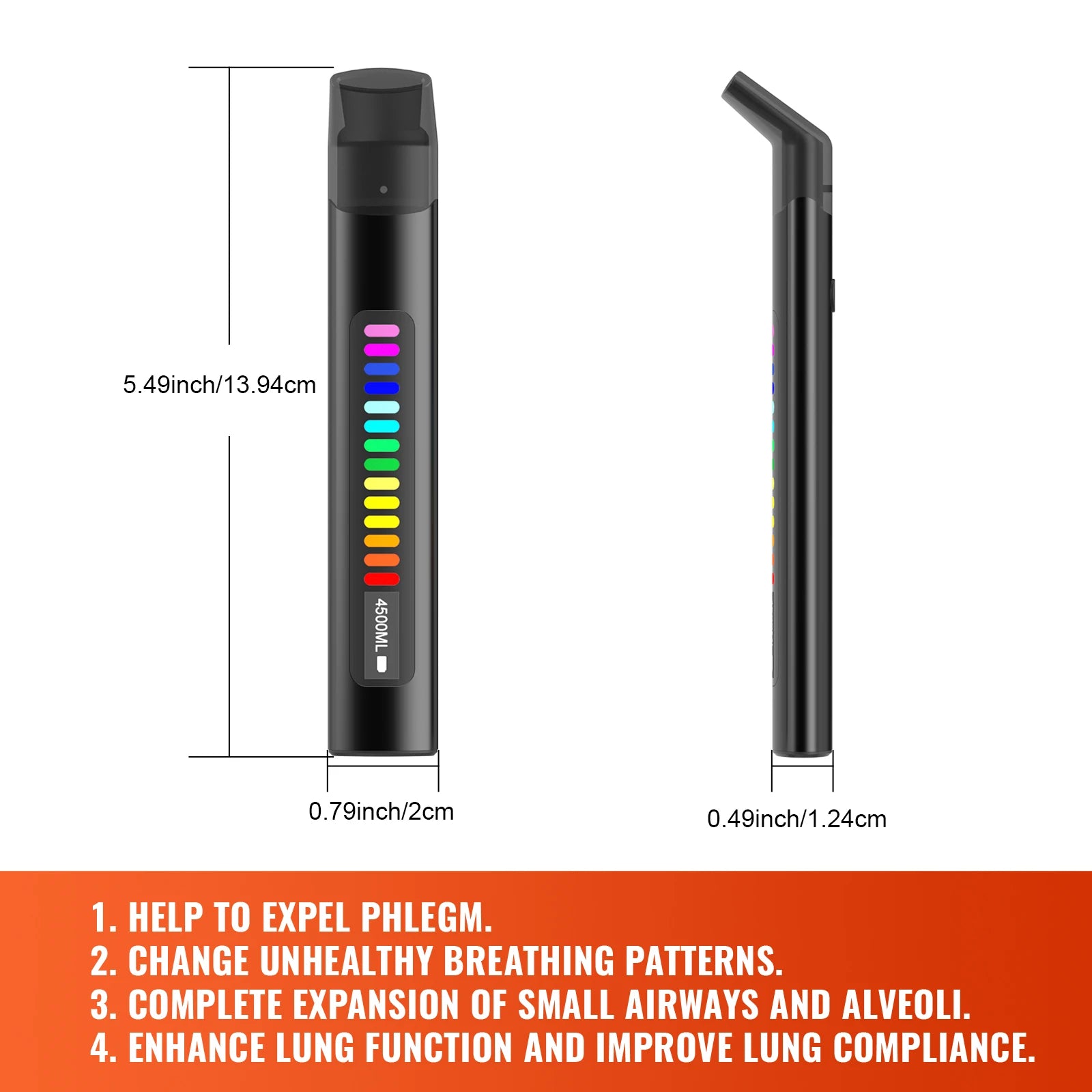 Portable Electronic Breathing Trainer Tester, Running, Mountaineering, Fitness, Yoga and Other Aerobic Exercise